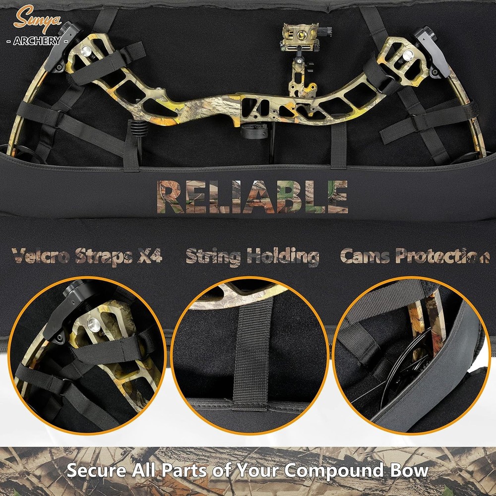 SUNYA Compound Bow Case with Molle System - Neoprene Bow String Protection & ...