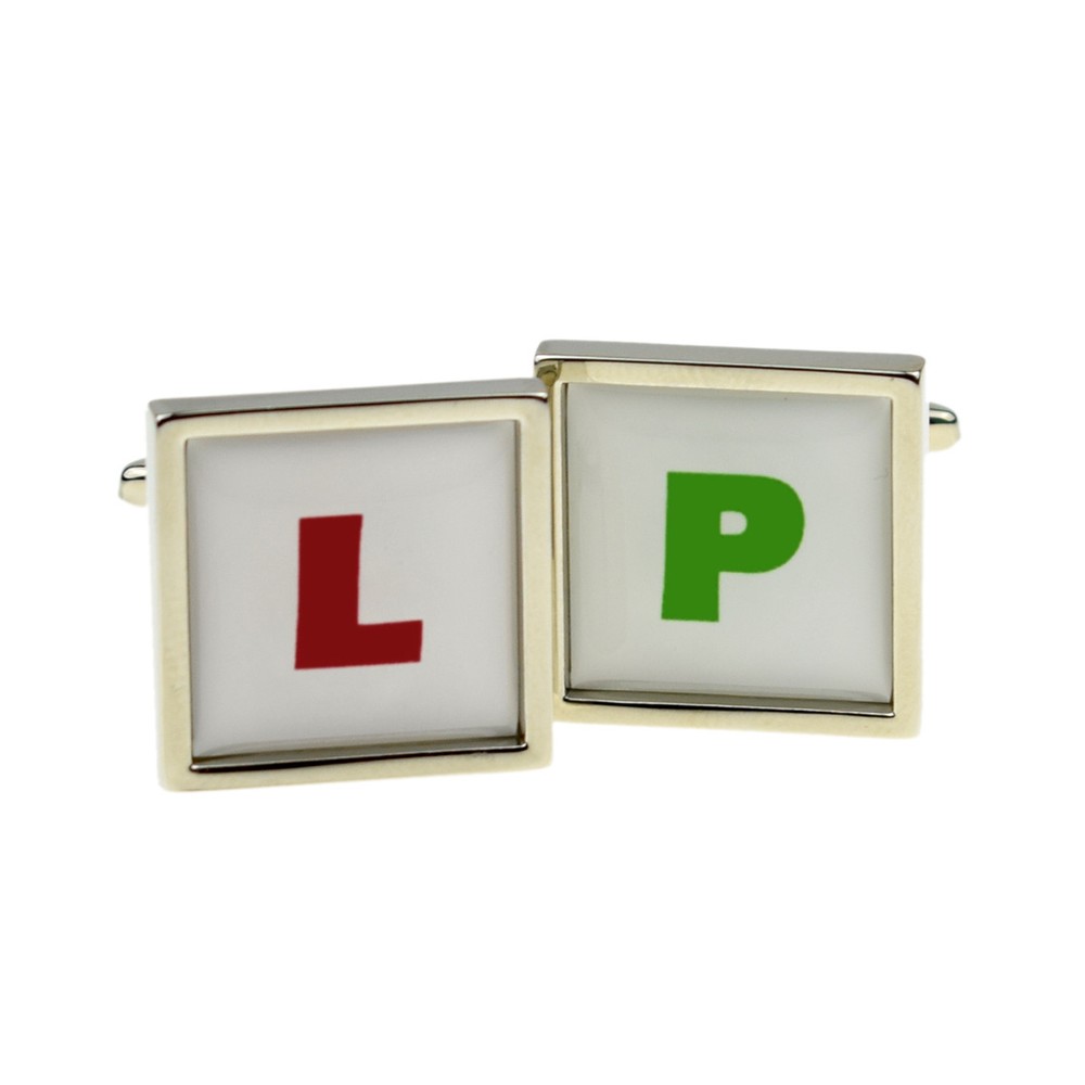 Learner Driver L Plate Passed P Plate Cufflinks X2BOCSB037