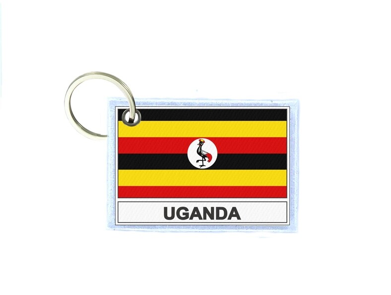 Keychain Double-Sided Printed Flag EAU Uganda