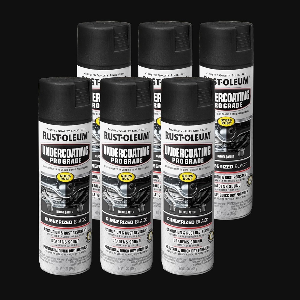 Rust-Oleum Stops Rust Professional Grade Undercoating Spray Paint, 6 Pack, 15 oz