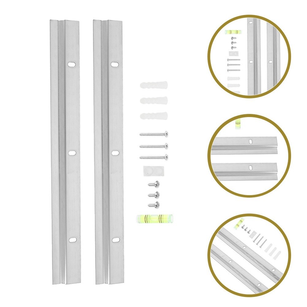 2 Sets Frame Clips Hanging Kit Wall Hanger Picture Hooks for Rail
