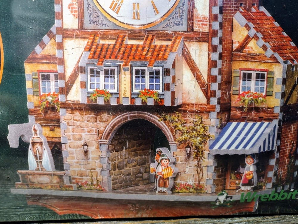 Puzz-3D Puzzle Bavarian Clock MB 404 Pieces w working clock Wrebbit Collectable