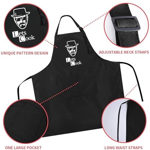Funny Cooking Chef Apron with Pockets BBQ Kitchen Work Aprons Birthday