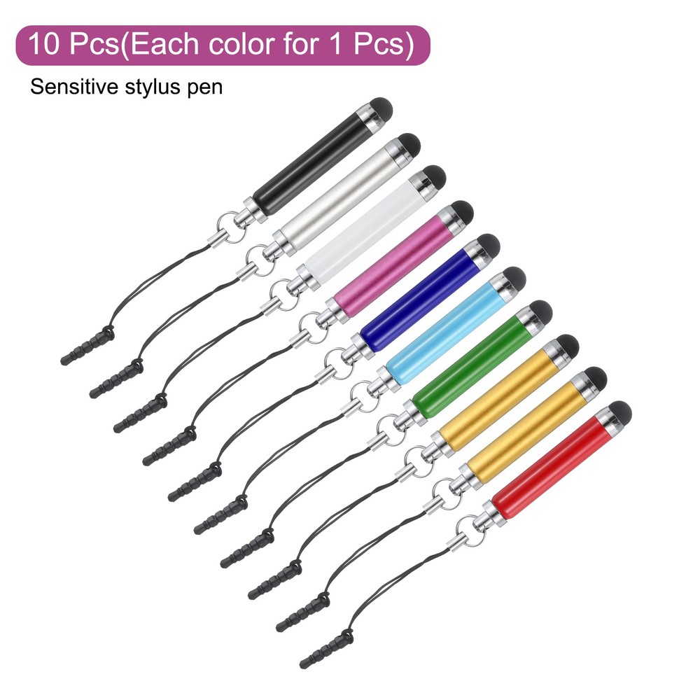 10pcs Metallic Stylus Pen Retractable Capacitive Pens