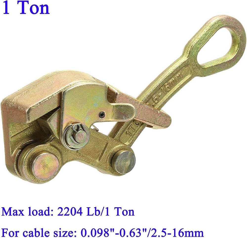 Durable Copper Cable Gripper for Heavy Loads - 2204 Lbs Pulling Capacity
