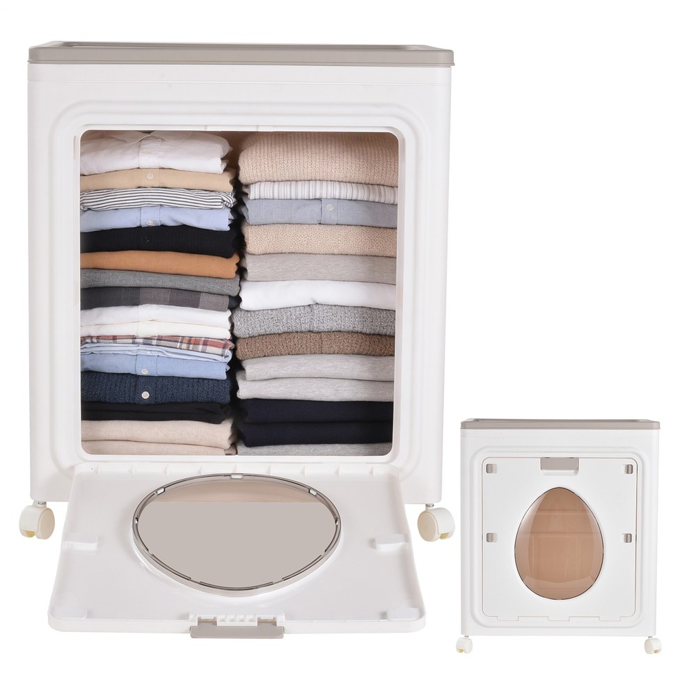 Laundry Basket with Wheels, Laundry Hamper Clothes Hamper, Rolling Laundry Baske