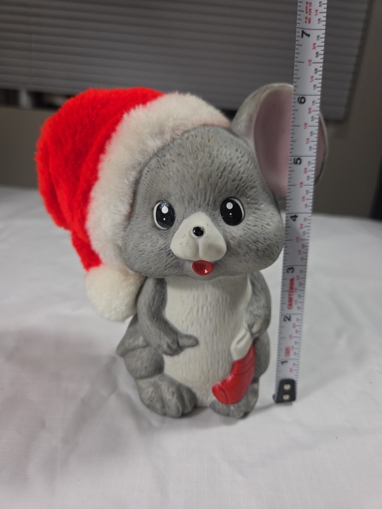 Vintage Christmas Santa Mouse Ceramic (Without Light)