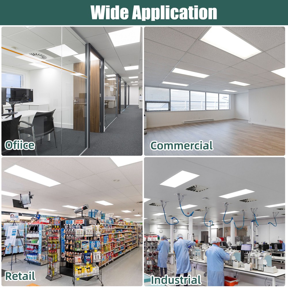 8 Pack 2X4 FT LED Panel Lights, Dimmable 2x4 FT LED Flat Panel Troffer Light 75W