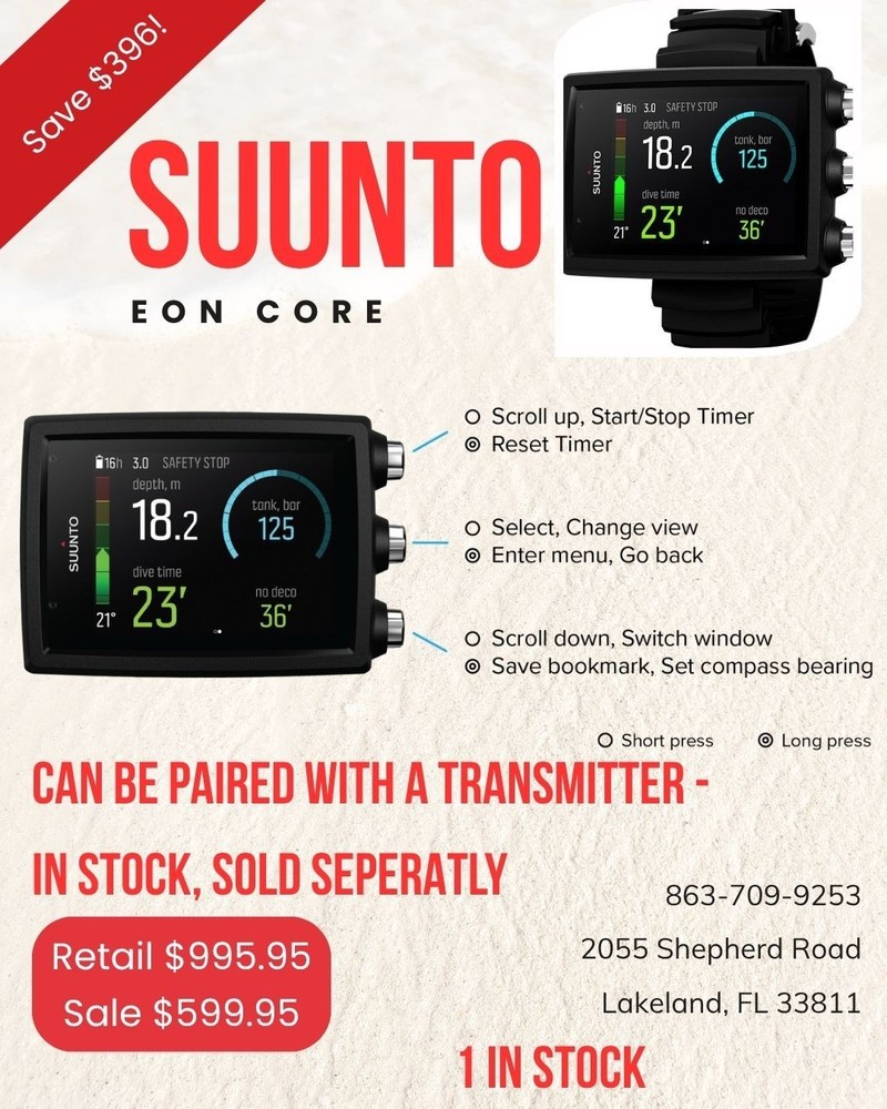 Suunto EON Core Elastomer Dive Computer, Black