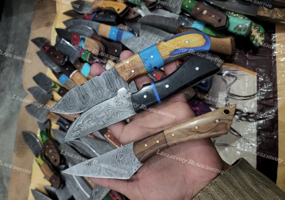 Lot of 20 Custom Handmade Damascus Steel 8" Full Tang Skinner Hunting Knifes US.