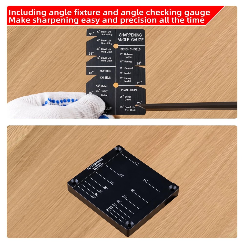 GOINGMAKE Honing Guide System Sharpening Kit for Woodworking Chisels