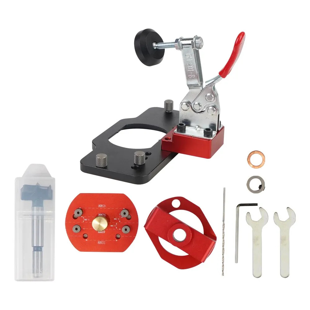 35mm Woodworking Concealed Hinge Jig Door Hinge Hole Drilling Guide Drill Bits