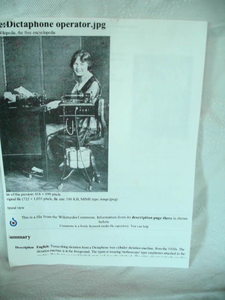 Edison Dictaphone, Model 10X, Type A, with Rolling Stand , circa 1915