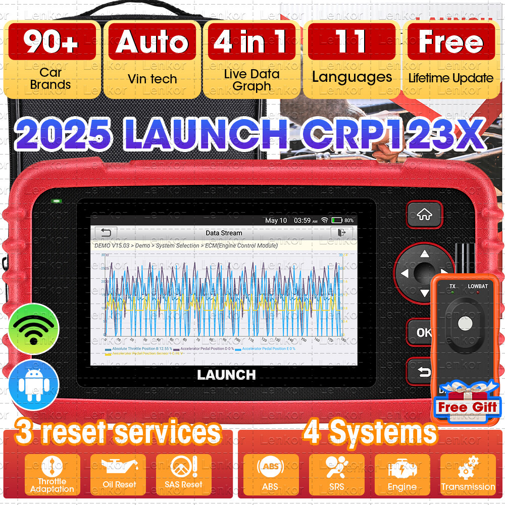 2025 LAUNCH CRP123X OBD2 Scanner Engine ABS SRS Code Reader Car Diagnostic Tool