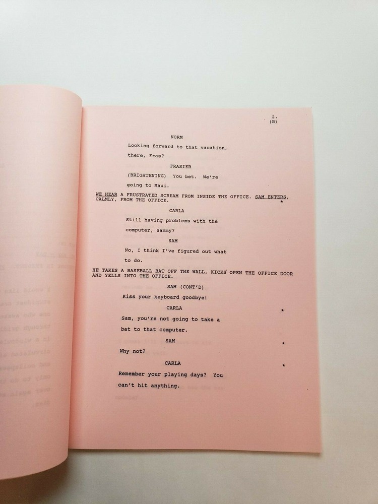CHEERS / Phoef Sutton & Bill Steinkellner 1990 TV Script "Rebecca Redux"