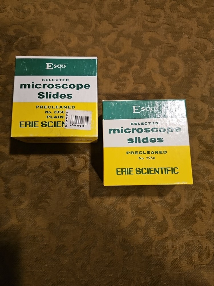 2 ESCO 2951 SELECTED MICROSCOPE SLIDES PRECLEANED 75 x 38mm 1/2 gross old clean?