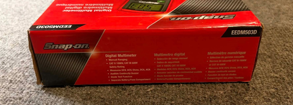 Snap-on Tools Nice EEDM503D Digital Multimeter With Soft Case And Test Leads