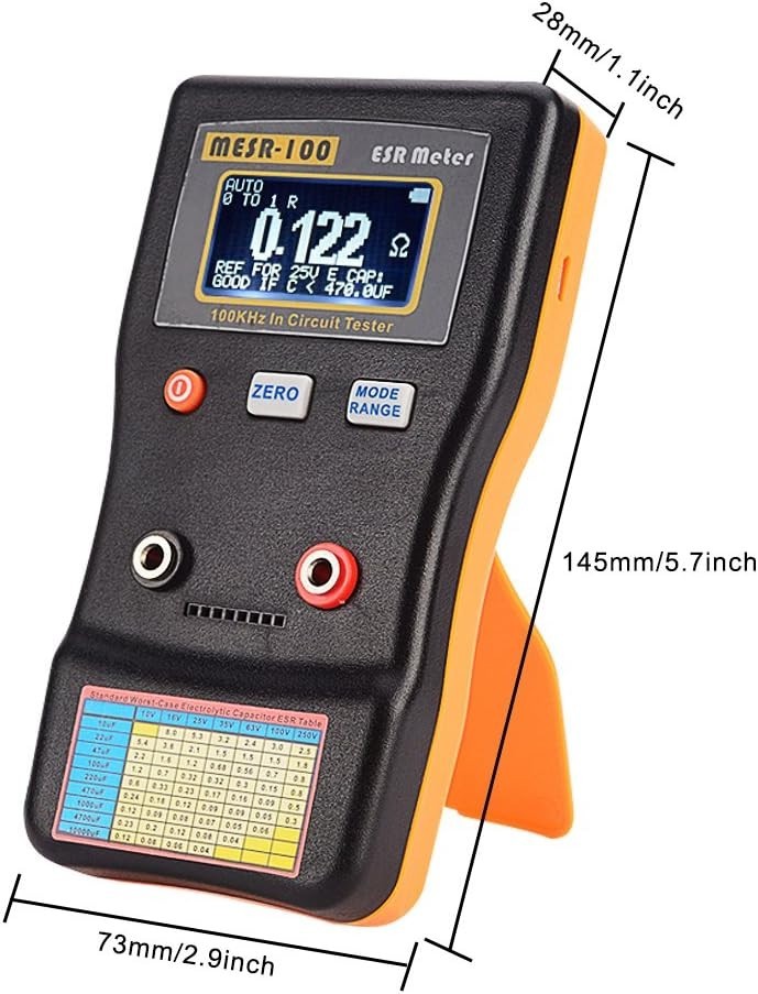 Digital ESR Meter for Capacitor and Resistor Testing with Auto Ranging Function