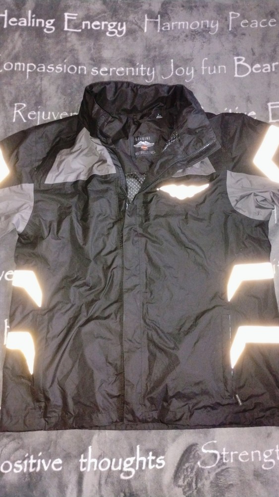 Harley Davidson rain jacket windbreaker BACK LOGO reflective Medium