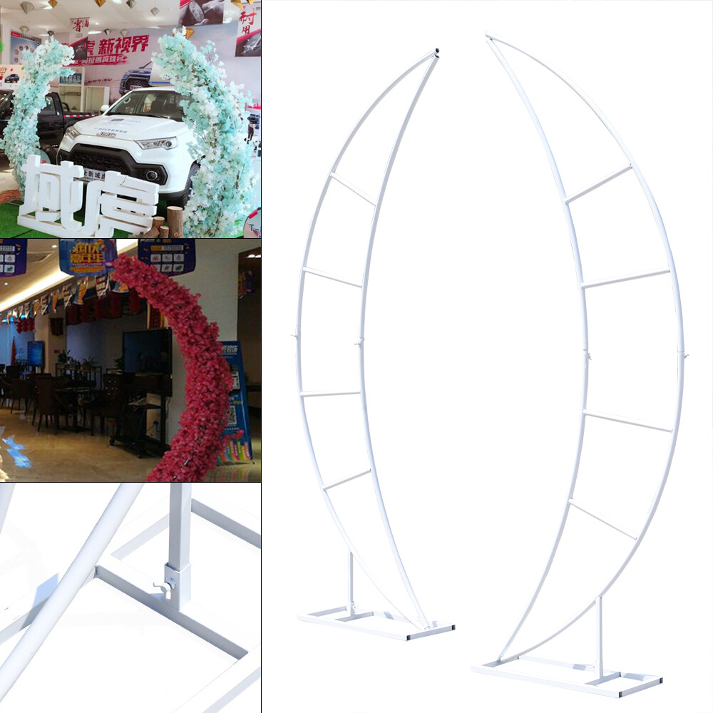 2 Piece Wedding Arch Crescent Moon Floral Stand Party Framework Stand Backdrop