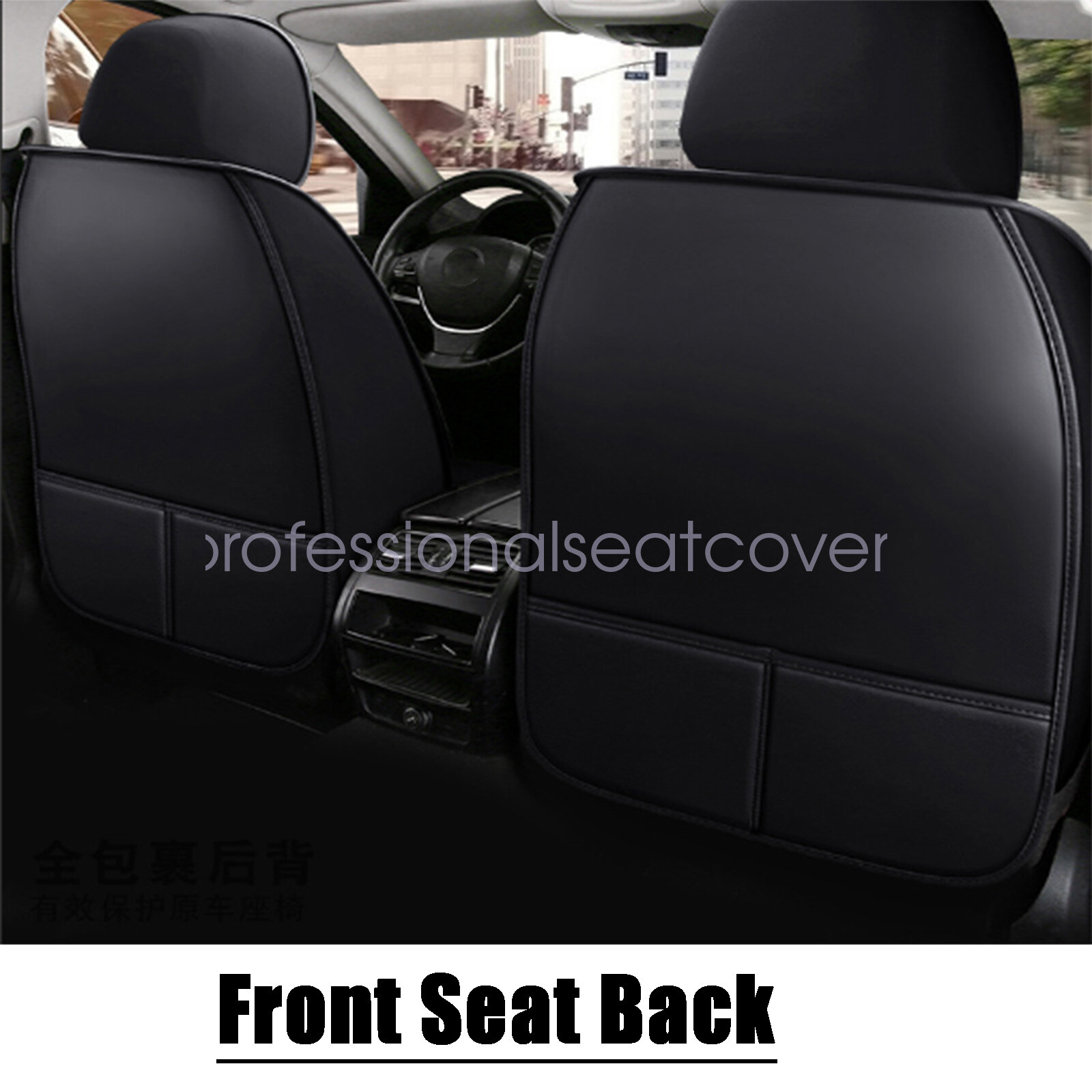 For Ford F-150 Crew Cab 4-Door 2009-2023 Car Faux Leather Front+Rear Seat Cover