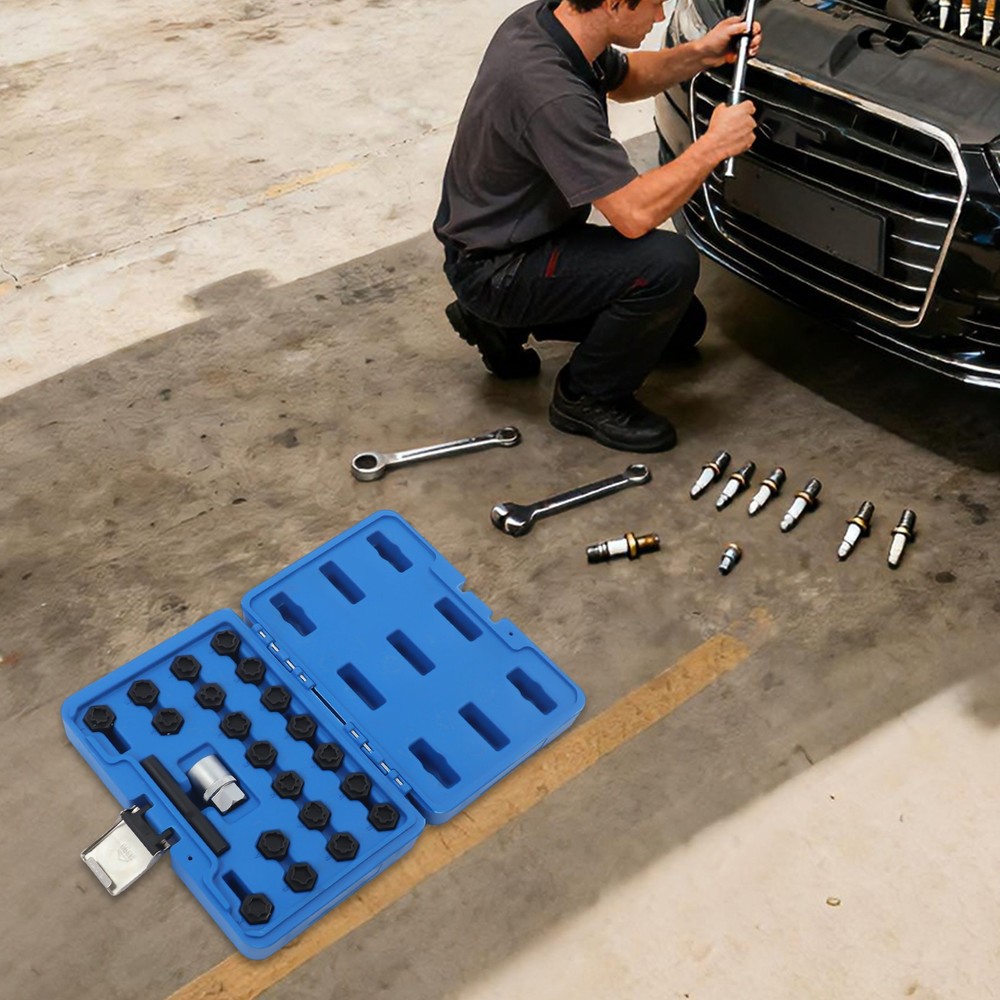 22pcs Universal Wheel Locking Key Socket Wheel Rim Lug Nut Master Removal Tool