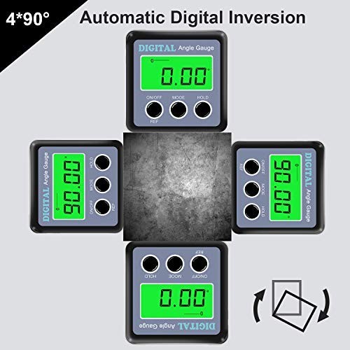 Digital Angle Gauge Protractor - Magnetic Level with LCD Display, V-Groove Base