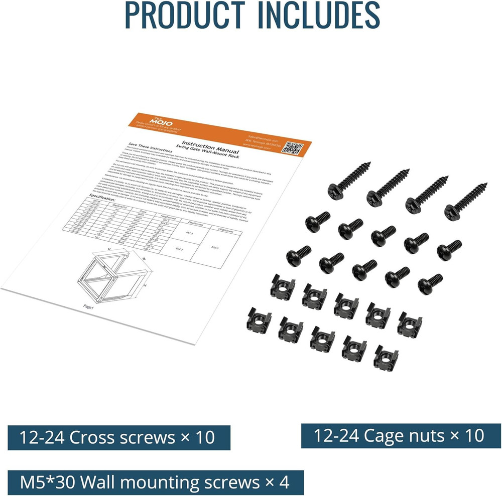 Tecmojo 12U Wall Mount Server Rack, Open Frame Network Rack for 19" Computer/Av/