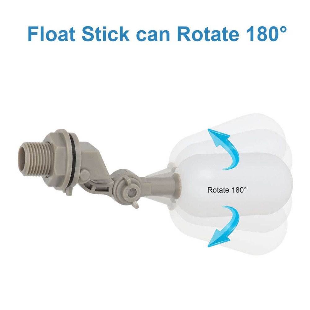 4x Water Float Valve Adjustable Arm water Filter Float 1/2" Automatic Fill Stop