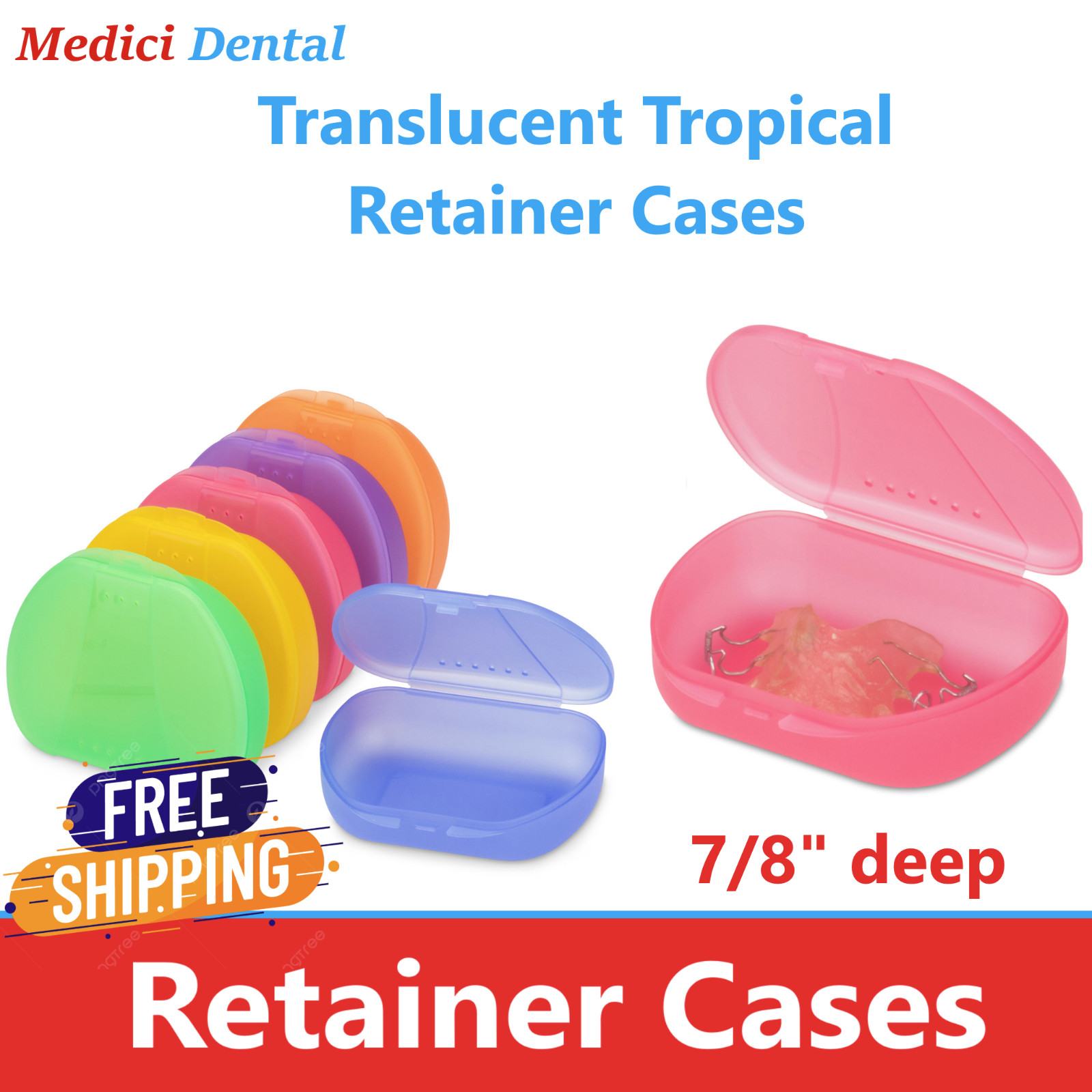 Dental Retainer Case Storage Mouth Guard Box Containers Invisalign Teeth 1-200Bx