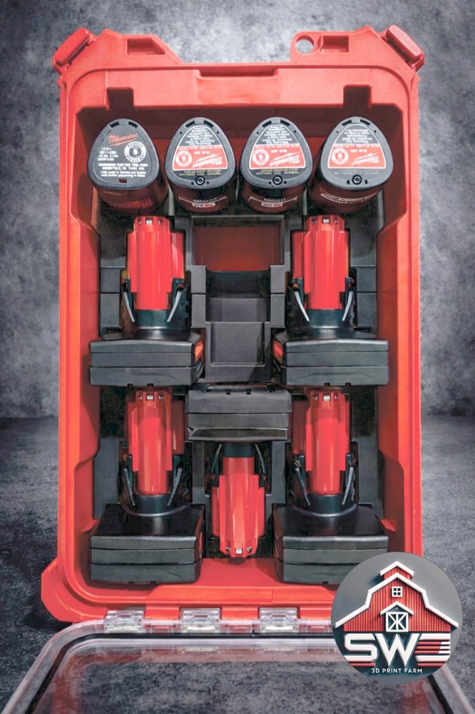 Milwaukee Packou Insert Compatible M12 Battery Storage Insert Organizer