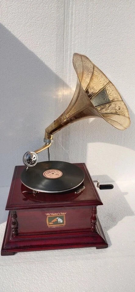 Antique HMV Gramophone Fully Functional Working Phonograph win-up record player