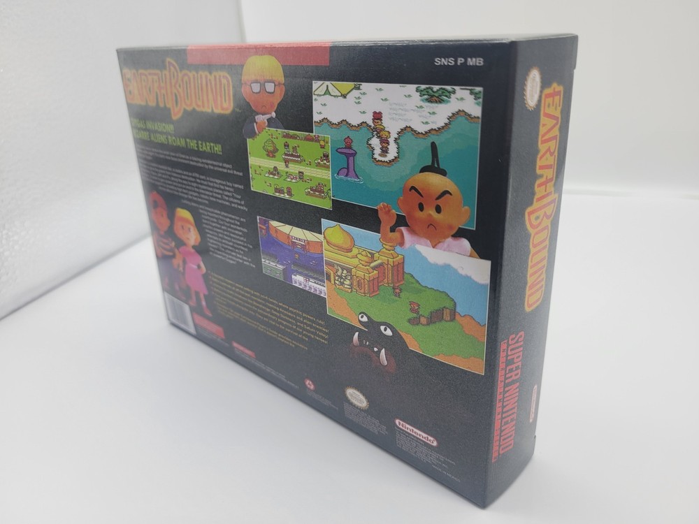 EARTHBOUND BOX ONLY SUPER SNES REPLACEMNT BOX INCLUDES INSERTS + CLEAR CASE