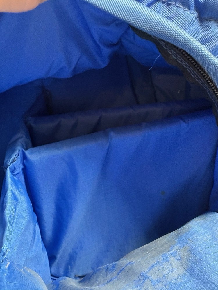 Vintage Ultimate Experience Camera Skiing Hiking Backpack Blue