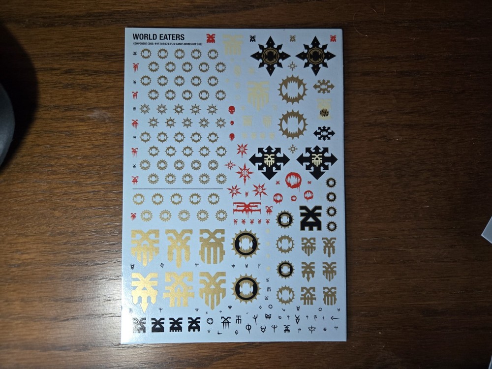 World Eater Transfer Sheet Warhammer 40k