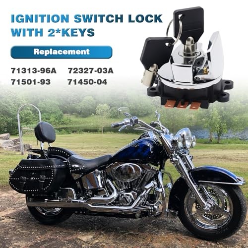 Ignition Switch Lock with 2*Keys Compatible with Harley-Davidson Road King