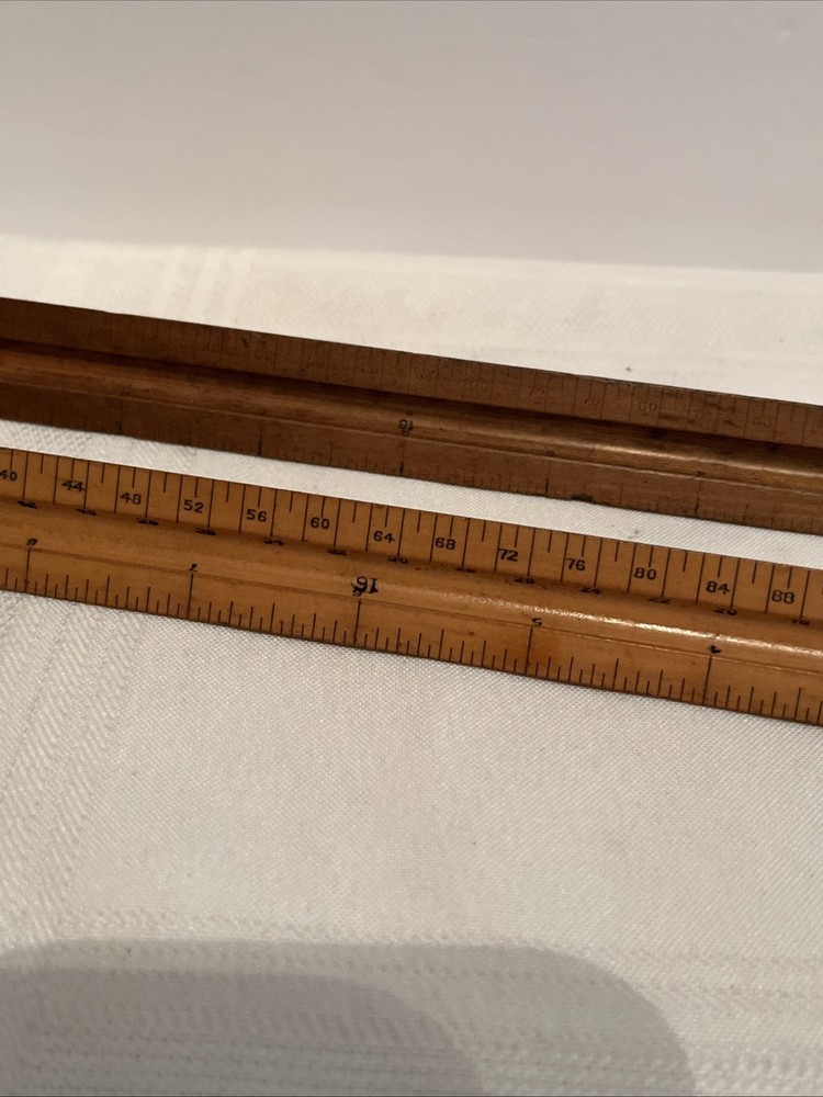 2 Vintage Triangular Scale Ruler Engineer Divided Eugene Dietzge 1626 Germany