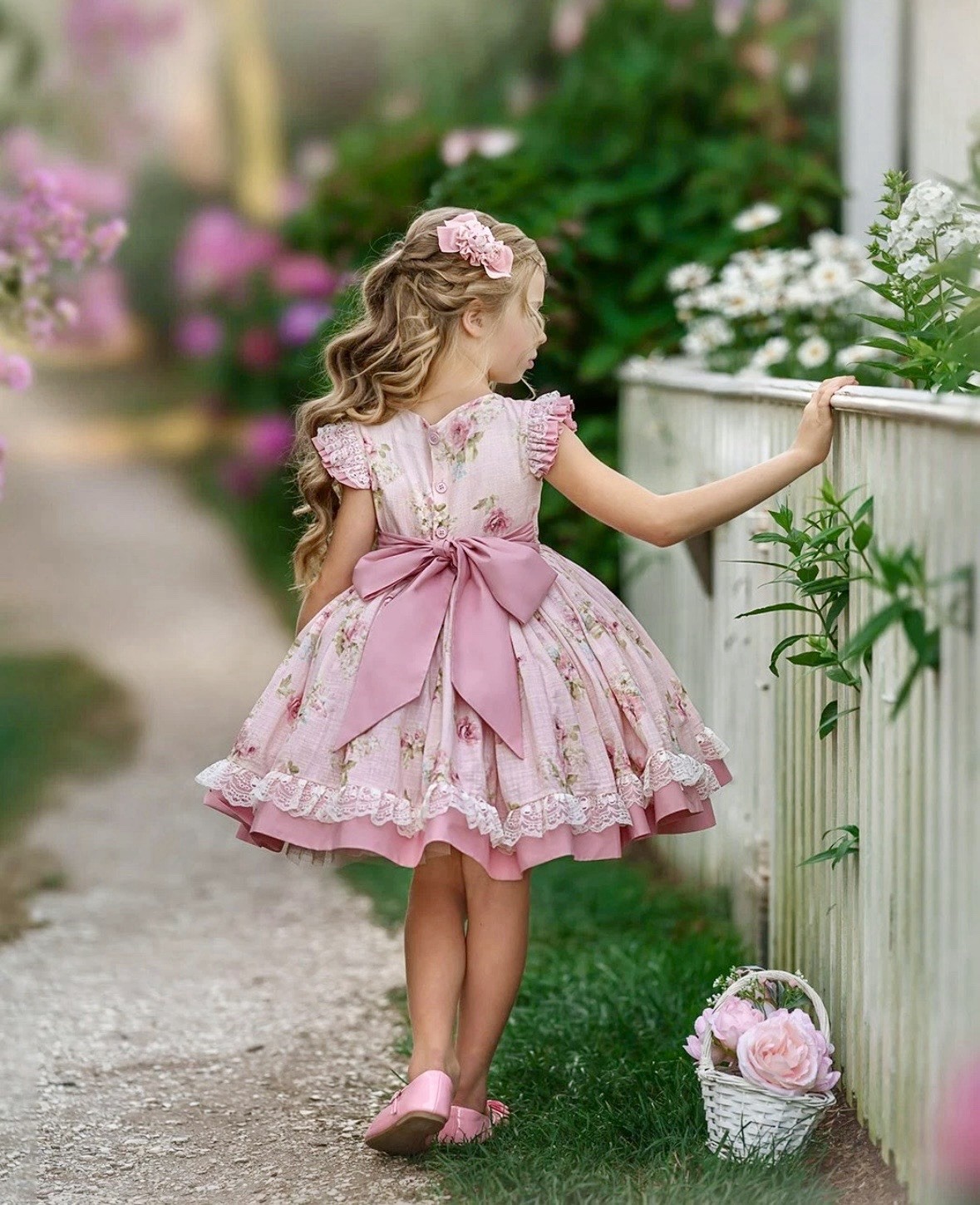 Dollcake Her Rose Garden Dress with garden Bag Size 9