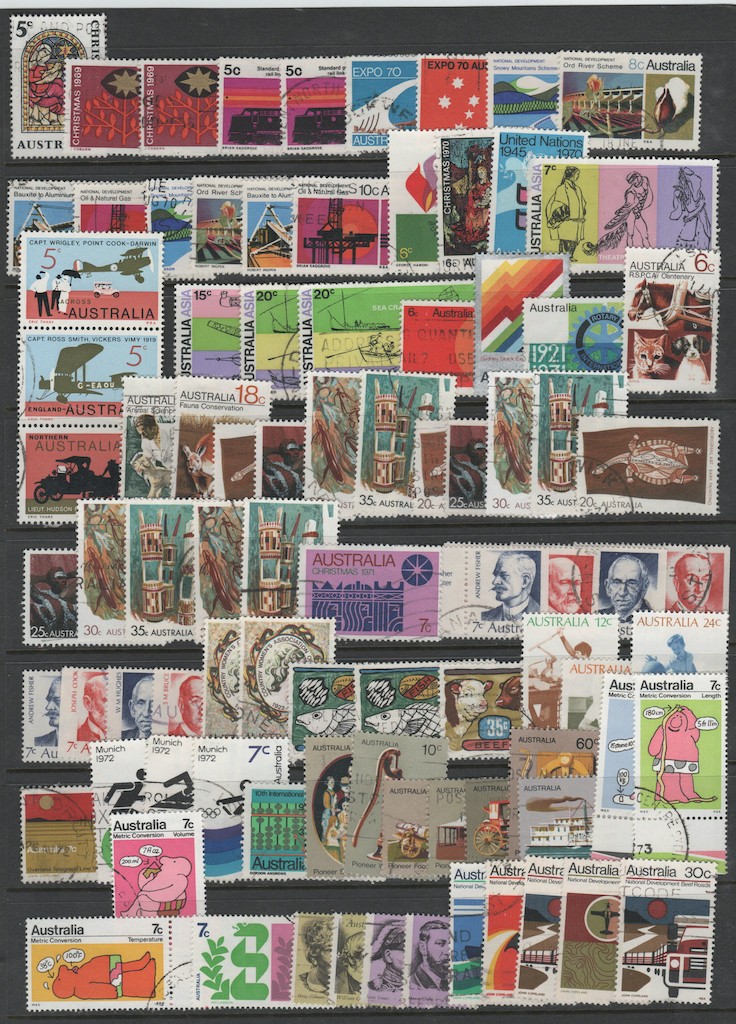 Australia Large Used Collection 1915 - 2010, 12 Pages CV $848.50