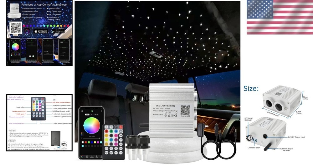 Transform Your Space with Twinkle Fiber Optic Light Kit + APP & Remote Control