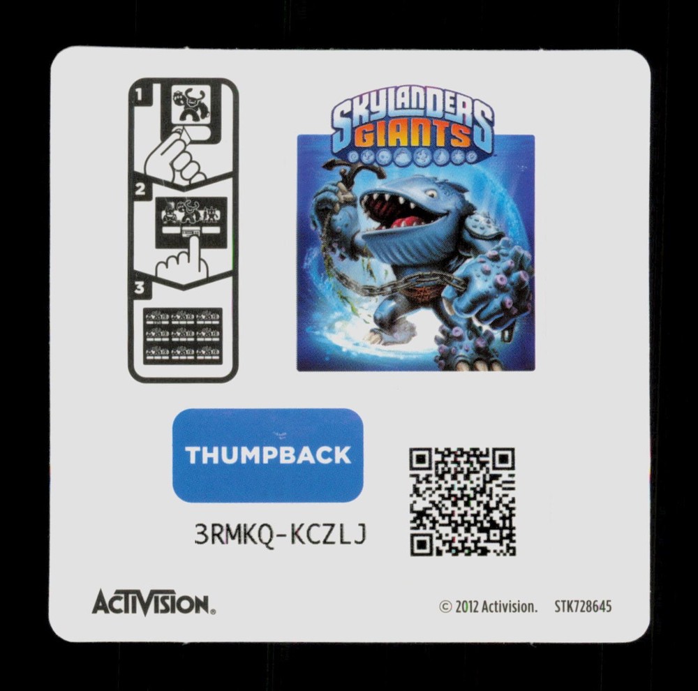 Thumpback Skylanders Giants 2012 Activision Sticker