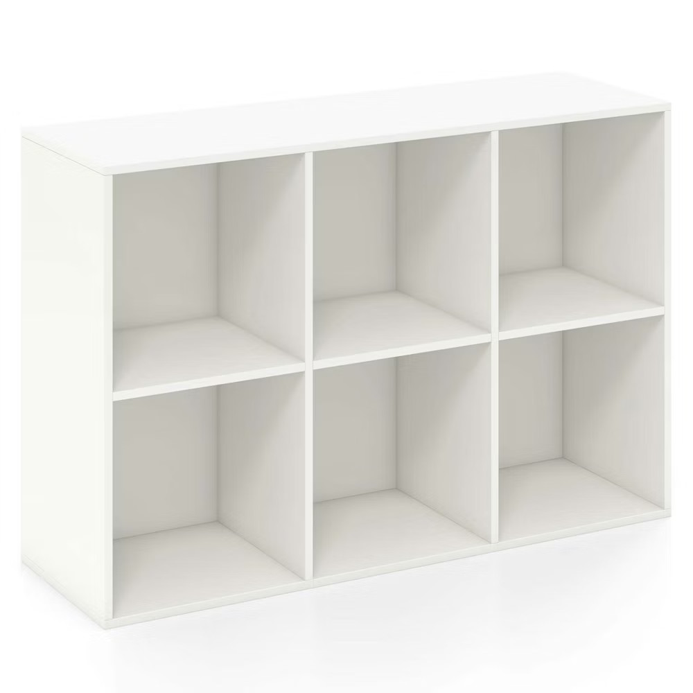 Costway 6-Cube Bookcase Modern 3-Tier Storage Organizer Horizontal