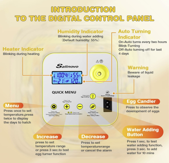 12 Egg Incubators for Hatching Eggs with Automatic Egg Turning and Humidity-FREE