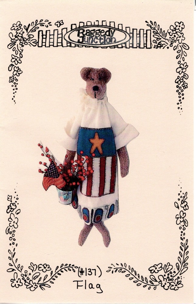 "Flag" ©2001 Raggedy Junction Sewing Dollmaking Craft Pattern # 137 28" Tal