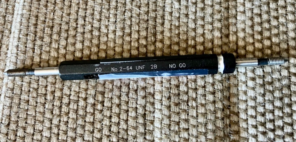 2-64 UNF 2B THREAD PLUG GAGE #2 .086 GO NO GO