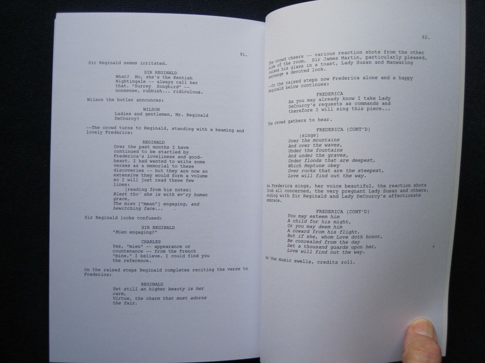 LOVE & FRIENDSHIP - AMPAS - OSCAR CONSIDERATION SCRIPT, 1st Edition