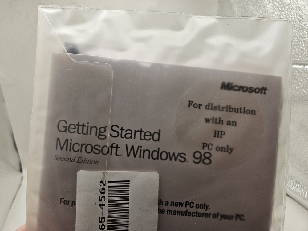 Getting Started Microsoft WINDOWS 98 Second Edition & Booklet HP with CD-ROM.