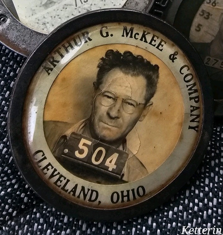 G29 - Vintage WWII Arthur G. Mckee Employee  ID Badge - Walter White lookalike