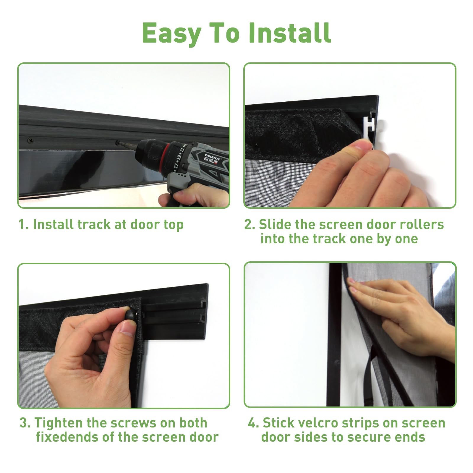 Magnetic Screen Door for Sliding Door, Retractable Sliding Screen Door with T...