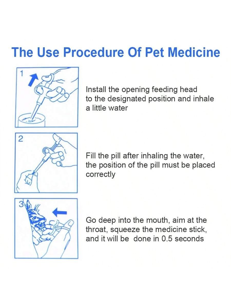 Dog Cat Pill Tablet Capsule Popper Piller Dispenser Syringe Gun Giver Tool